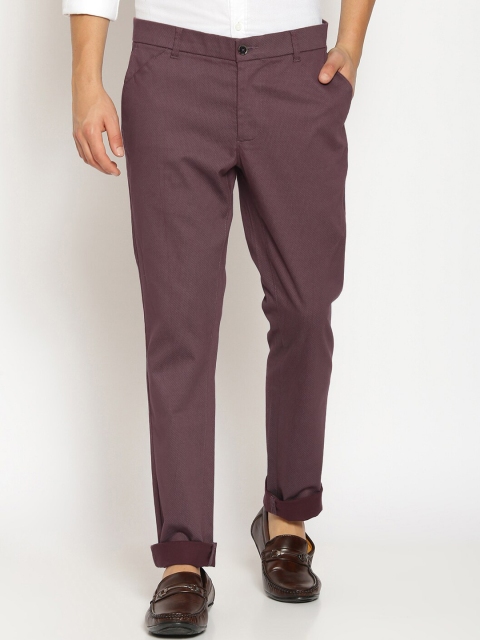 

Basics Men Purple Tapered Fit Solid Chinos