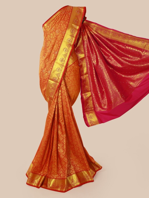 

Pothys Orange Pure Silk Woven Design Kanjeevaram Saree