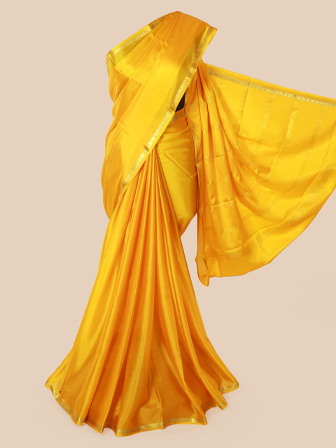 

Pothys Yellow Pure Silk Solid Mysore Silk Saree