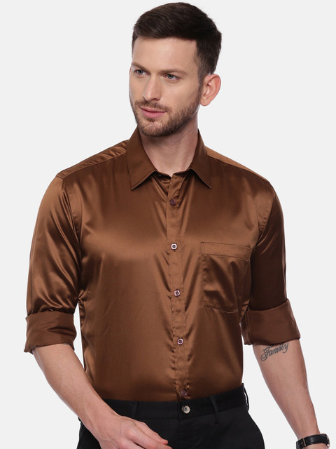 

CROYDON Men Brown Regular Fit Solid Casual Shirt