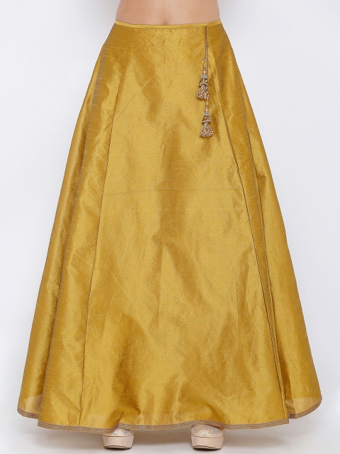 

Ira Soleil Women Mustard Yellow Solid Flared Maxi Skirt