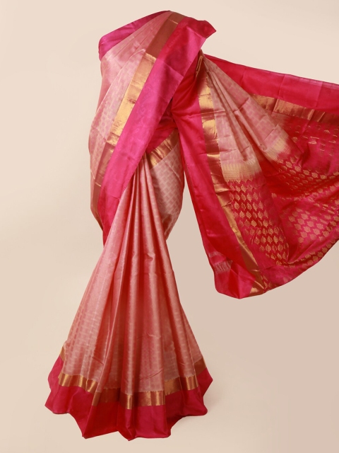 

Pothys Pink Pure Silk Woven Design Kanjeevaram Saree