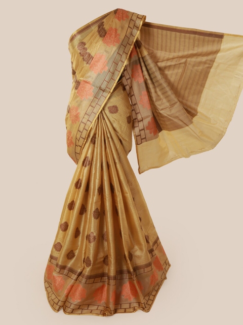 

Pothys Cream-Coloured Pure Silk Woven Design Tussar Saree