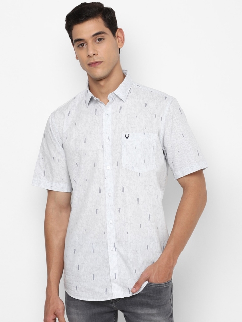 

Allen Solly Men White & Grey Slim Fit Printed Casual Shirt