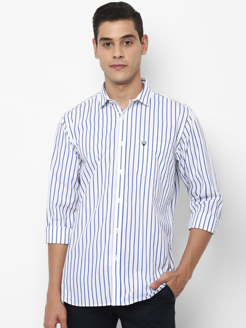 

Allen Solly Men White & Blue Slim Fit Striped Casual Shirt