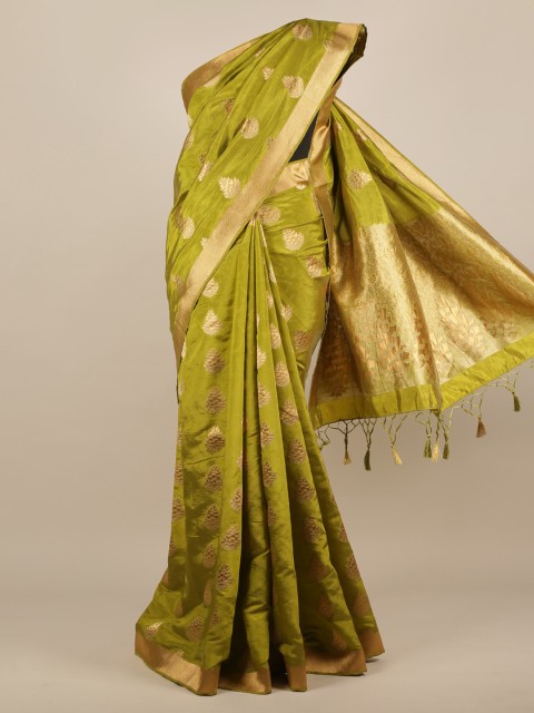 

Pothys Green Woven Design Jute Silk Saree