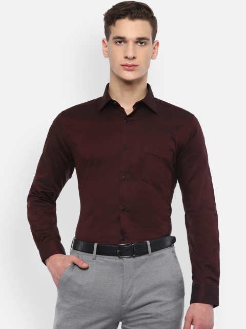 

Van Heusen Men Maroon Regular Fit Solid Pure Cotton Formal Shirt