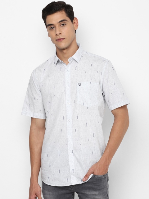 

Allen Solly Men White & Grey Slim Fit Printed Casual Shirt
