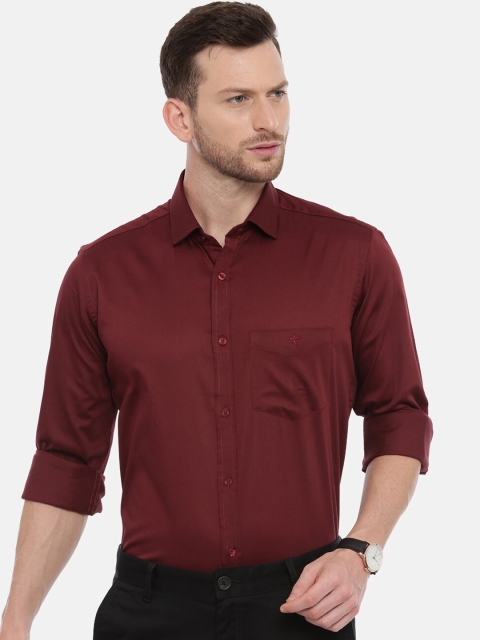 

CROYDON Men Maroon Regular Fit Solid Formal Shirt