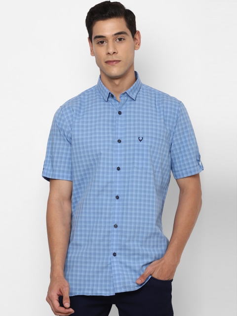 

Allen Solly Men Blue & White Slim Fit Checked Casual Shirt