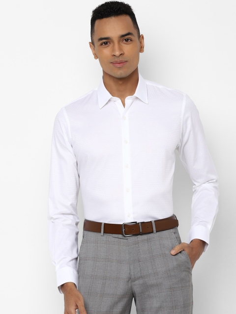 

SIMON CARTER LONDON Men White Regular Fit Self Design Formal Shirt
