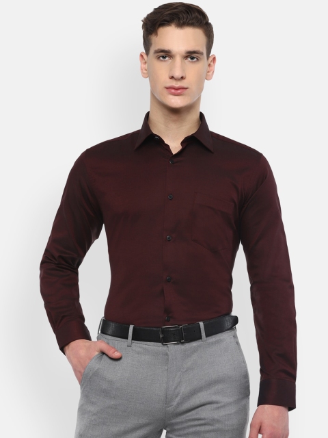 

Van Heusen Men Maroon Regular Fit Solid Pure Cotton Formal Shirt