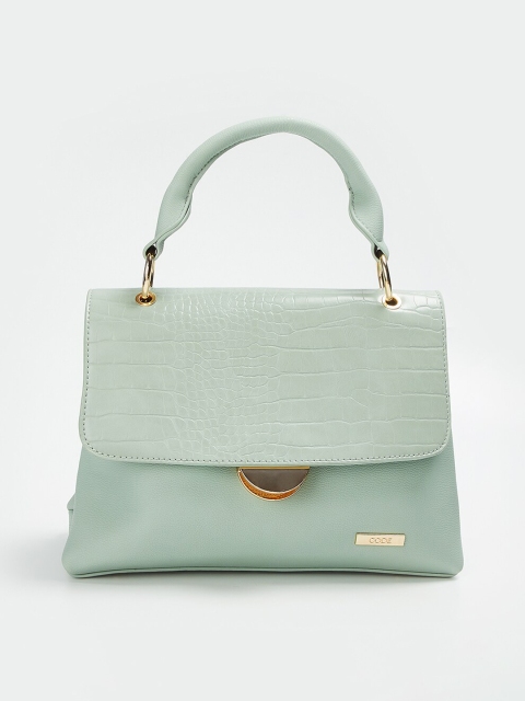 

CODE by Lifestyle Olive Green Crocodile Pattern Handheld Bag