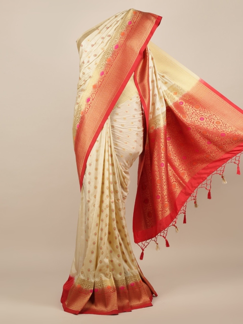 

Pothys Cream-Coloured Woven Design Jute Silk Saree