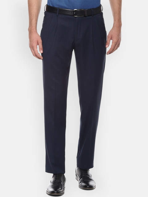 

Louis Philippe Men Navy Blue Regular Fit Solid Formal Trousers