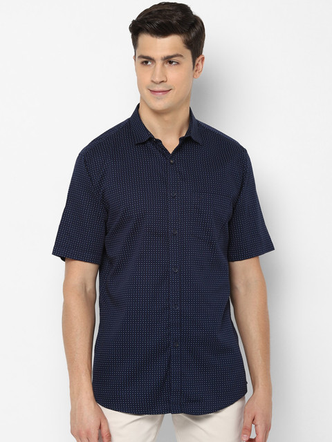 

Allen Solly Men Navy Blue Slim Fit Printed Casual Shirt