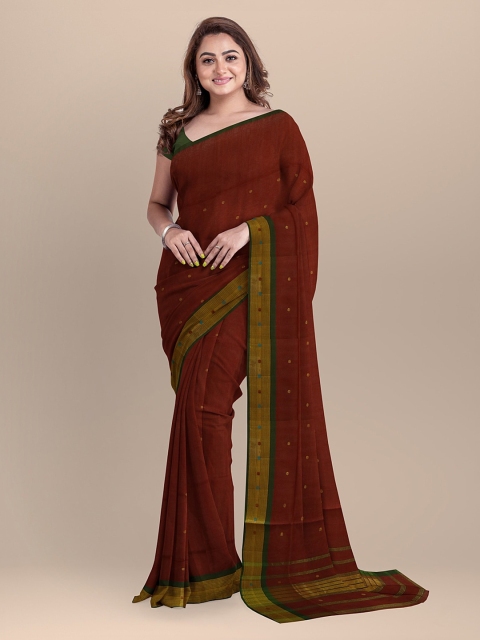 

APCO Brown Pure Cotton Woven Design Venkatgiri Saree
