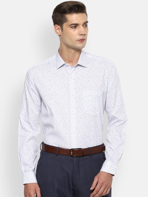 

Van Heusen Men White Regular Fit Printed Pure Cotton Formal Shirt