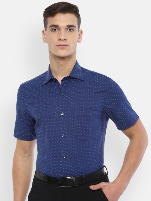 

Louis Philippe Men Blue & White Regular Fit Printed Formal Shirt