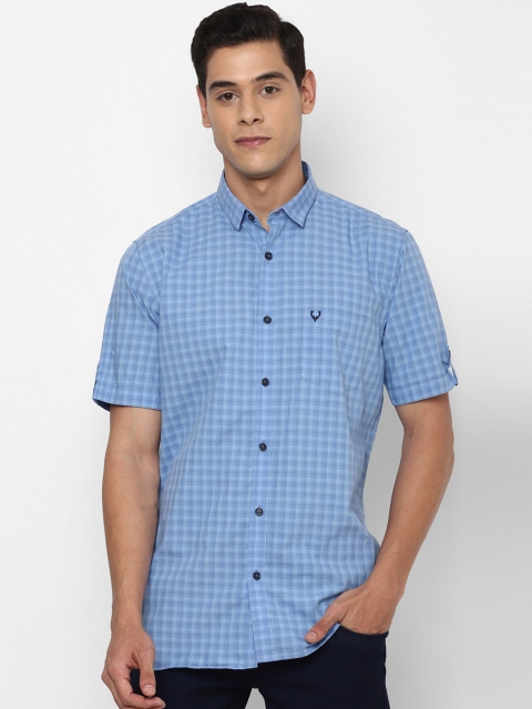 

Allen Solly Men Blue & White Slim Fit Checked Casual Shirt