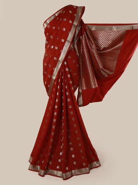 

Pothys Maroon Pure Silk Woven Design Mysore Silk Saree