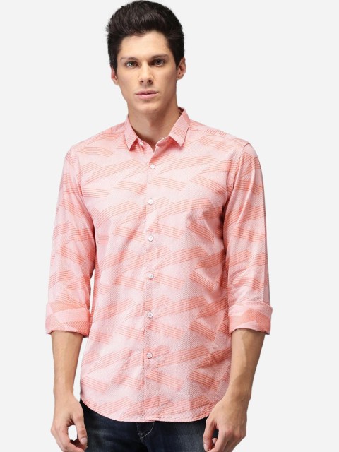 

Bene Kleed Men Orange Slim Fit Printed Casual Shirt