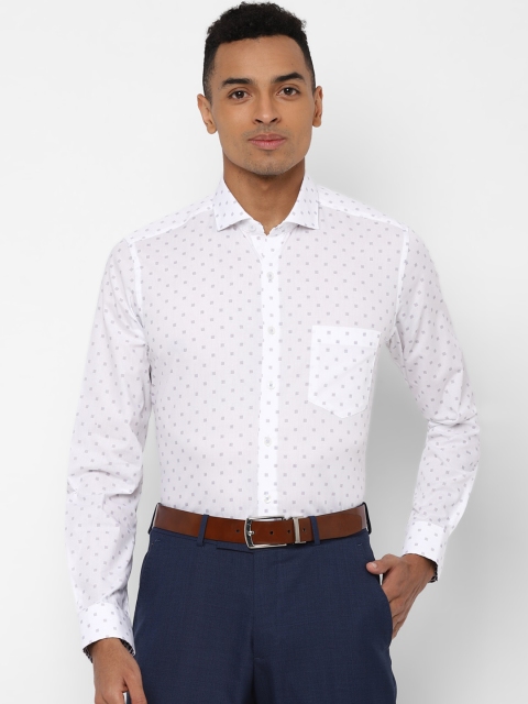 

SIMON CARTER LONDON Men White & Navy Blue Slim Fit Printed Formal Shirt