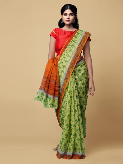 

Unnati Silks Green Pure Cotton Printed Kota Saree