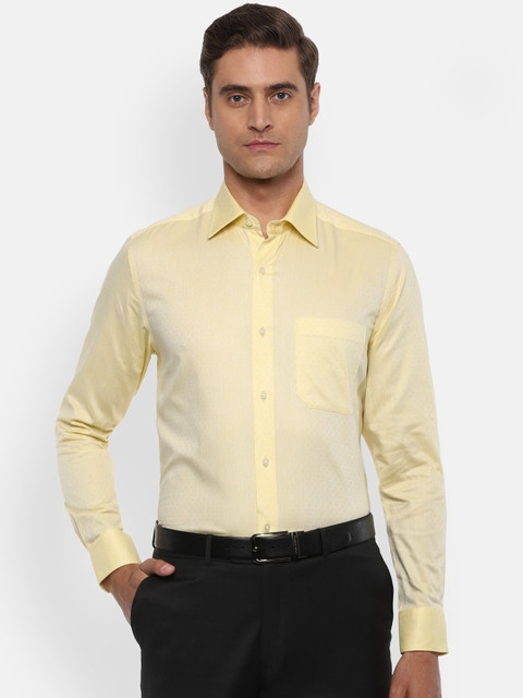

Louis Philippe Men Yellow Regular Fit Printed Formal Shirt