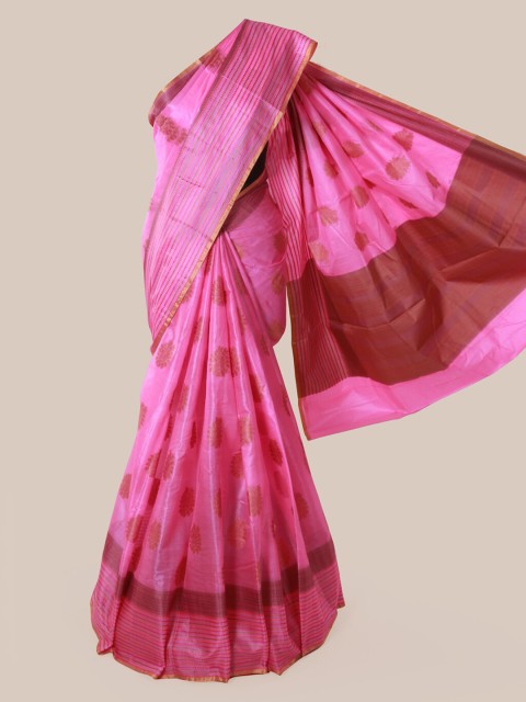 

Pothys Rose Pure Silk Woven Design Tussar Saree