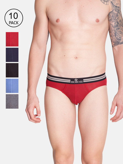 

Dollar Bigboss Men Pack Of 10 Assorted Basic Briefs-MJBR-10-R2-GRANDO-PO10