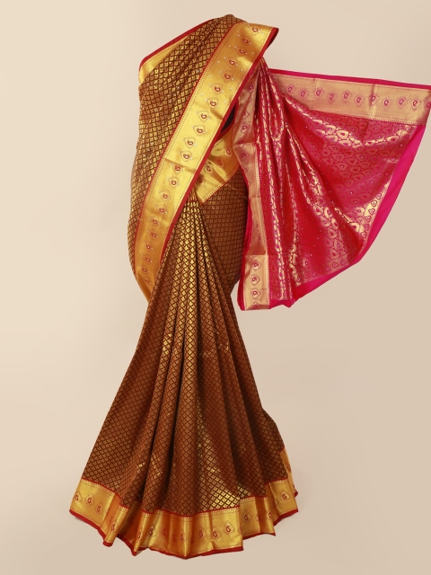 

Pothys Brown Pure Silk Woven Design Kanjeevaram Saree