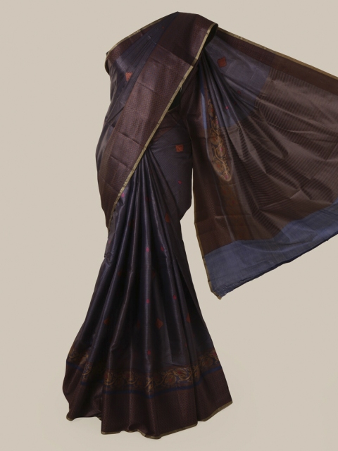 

Pothys Navy Blue Pure Silk Woven Design Tussar Saree