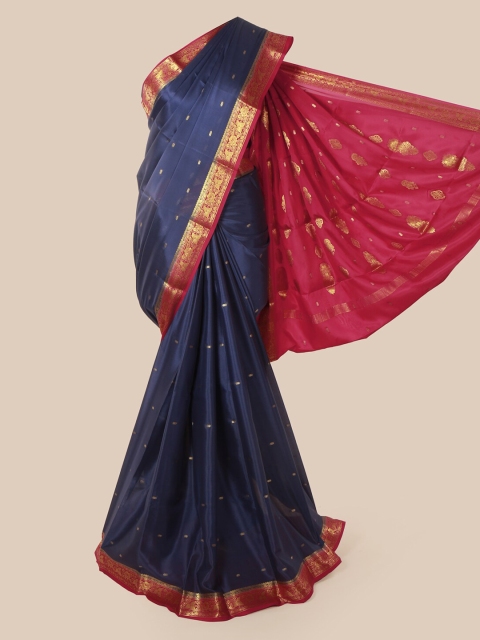 

Pothys Navy Blue Pure Silk Woven Design Mysore Silk Saree