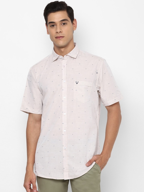 Allen Solly Men Beige & Black Slim Fit Printed Casual Shirt