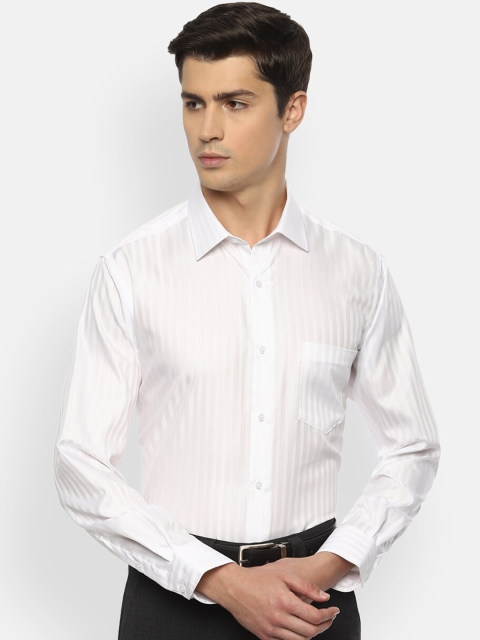 

Van Heusen Men White Regular Fit Self-Striped Pure Cotton Formal Shirt
