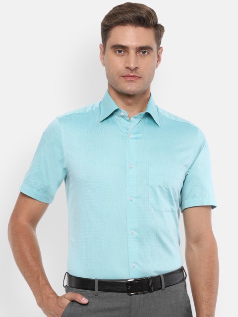 

Louis Philippe Men Blue Regular Fit Self Design Formal Shirt