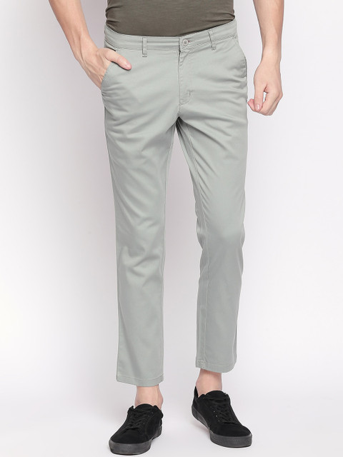 

Solemio Men Green Slim Fit Solid Chinos
