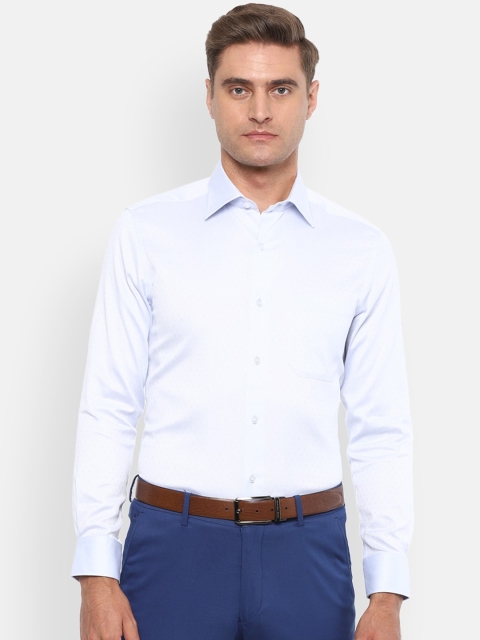 

Louis Philippe Men Blue Regular Fit Self Design Formal Shirt