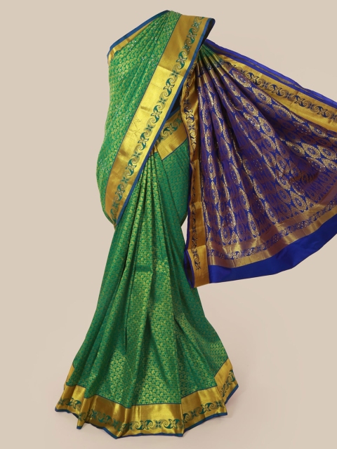 

Pothys Green Pure Silk Woven Design Kanjeevaram Saree