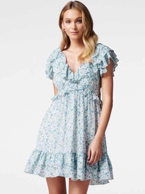 

Forever New Women Blue Printed Fit and Flare Dress