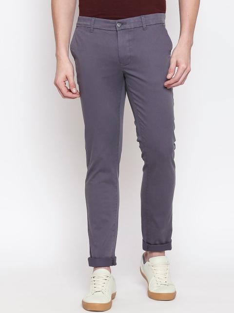 

Basics Men Grey Tapered Fit Solid Regular Trousers