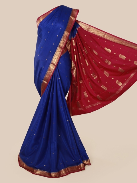 

Pothys Blue Pure Silk Woven Design Mysore Silk Saree