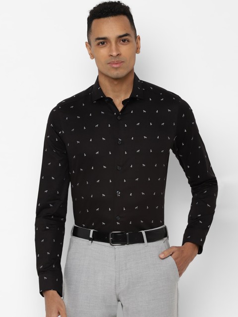 

SIMON CARTER LONDON Men Black & White Slim Fit Printed Formal Shirt