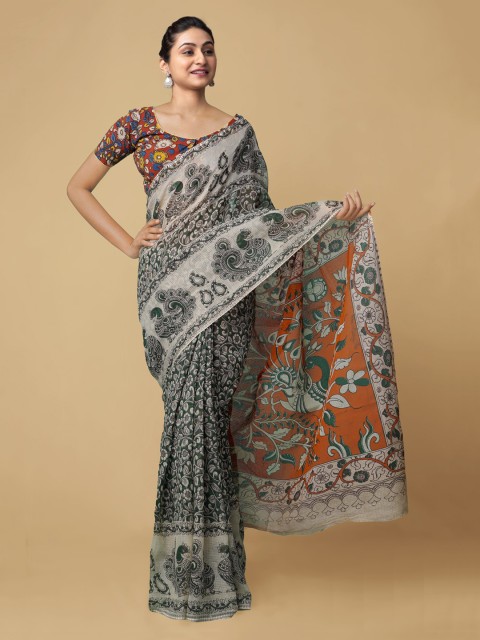 

Unnati Silks Green Pure Cotton Printed Kota Saree