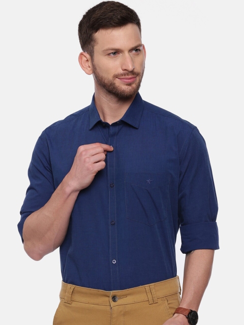 

CROYDON Men Navy Blue Regular Fit Solid Casual Shirt