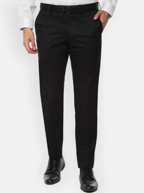 

Van Heusen Men Black Slim Fit Solid Formal Trousers
