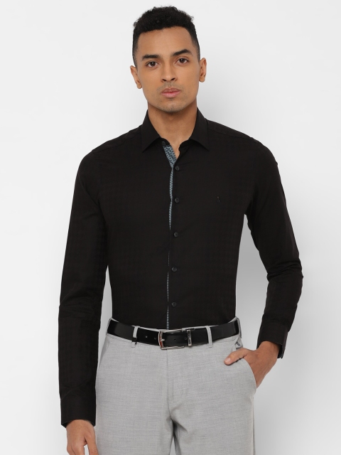 

SIMON CARTER LONDON Men Black Slim Fit Self Design Formal Shirt