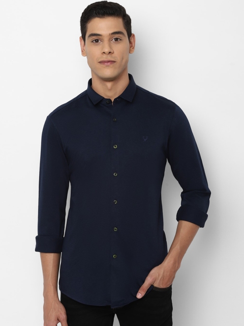 

Allen Solly Men Navy Blue Slim Fit Solid Casual Shirt
