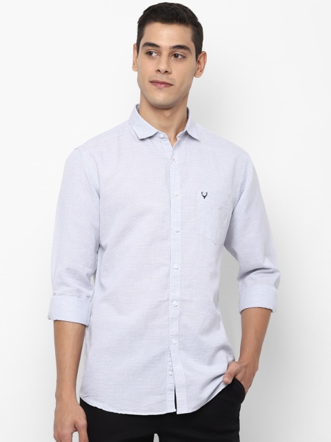 

Allen Solly Men Grey & White Slim Fit Checked Casual Shirt